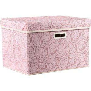 Larger Collapsible Storage Bin with Lid [1-Pack] Fabric Decorative Storage Box